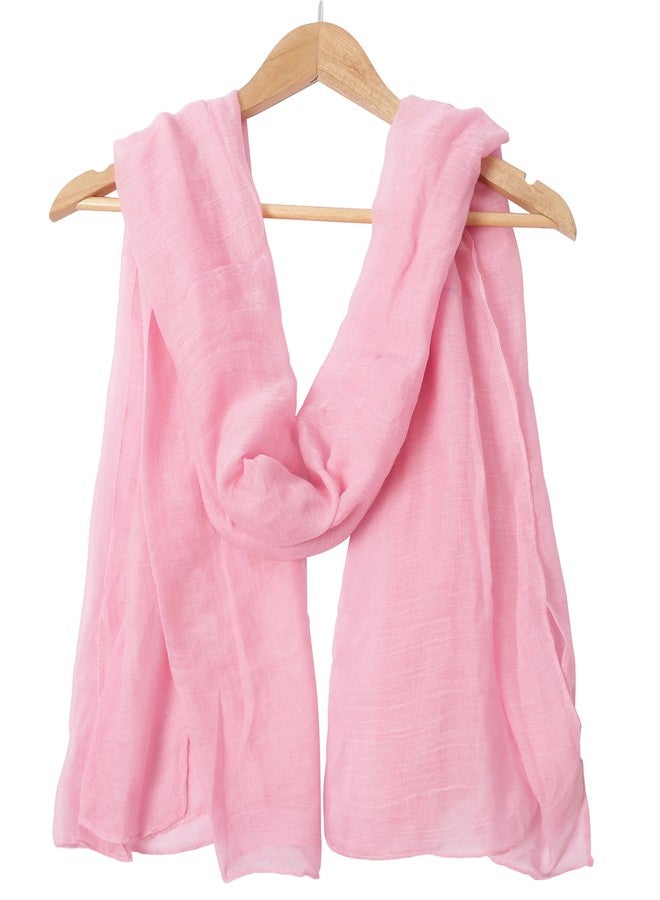 woogwin Women's Cotton Scarves Lady Light Soft Fashion Solid Scarf Wrap Shawl (One Size, pink) - Image 3